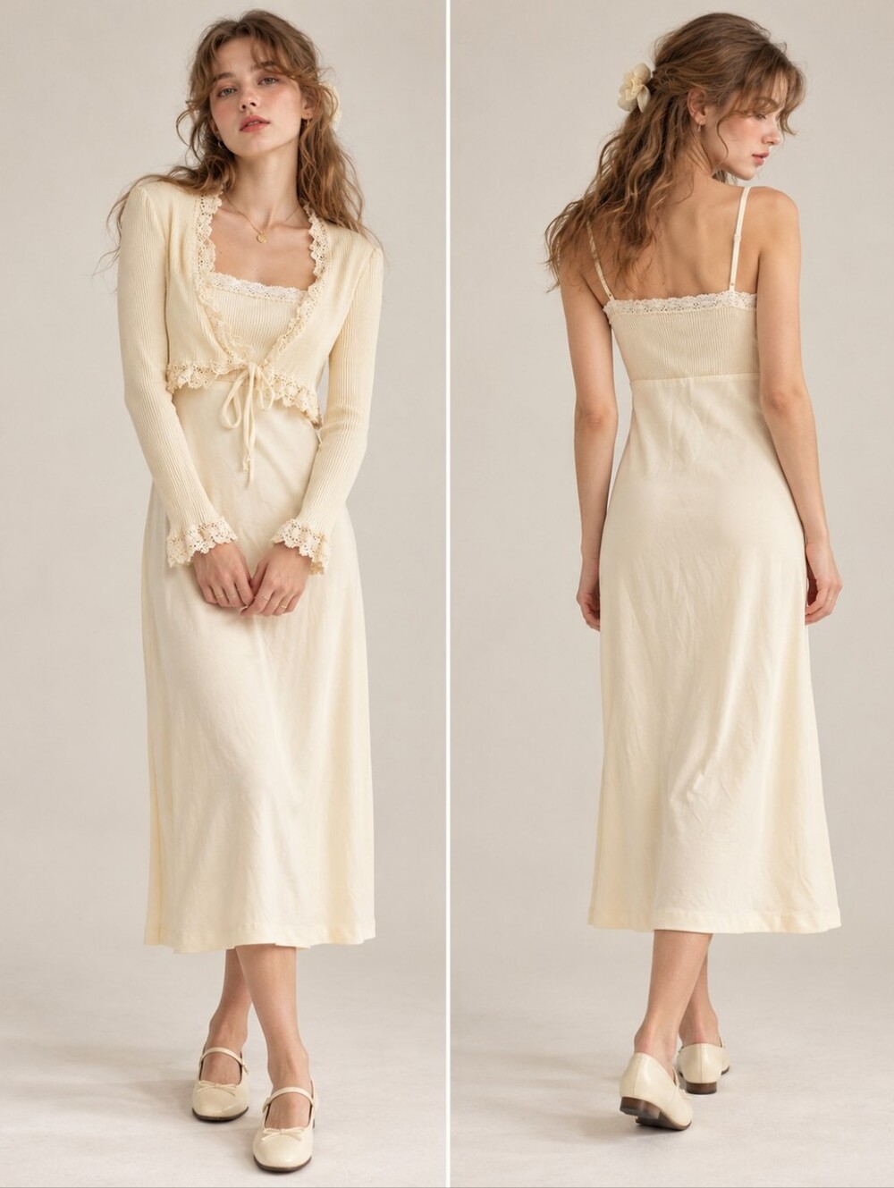 Vintage 1970's Sears Union Made Dress Set Size S/M Ribbed Made In Canada